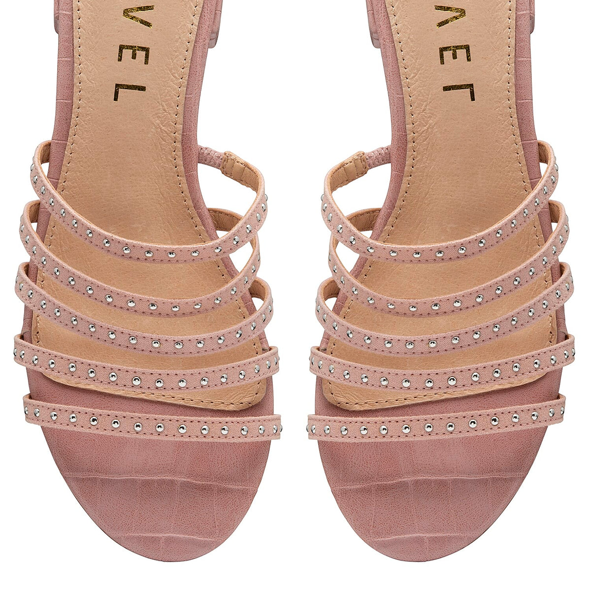 RAVEL Alena Women's Slip On Sandals with Studded Straps - Blush 6096093 7