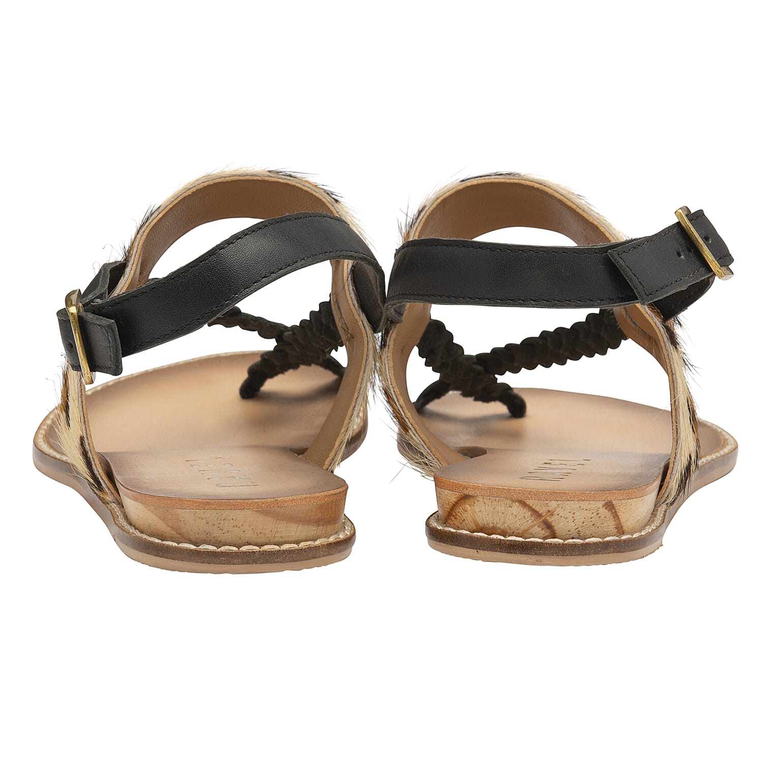 RAVEL Black and Leopard-Print Luna Flat Sandals 6293450 2