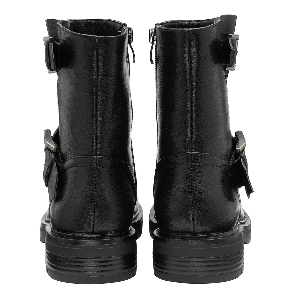 RAVEL Clarice Twin Buckles Zip-Up Ankle Boots - Black 7214898 1