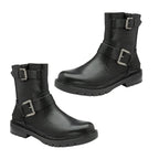 RAVEL Clarice Twin Buckles Zip-Up Ankle Boots (Size 5) - Black