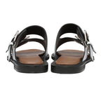 RAVEL Kintore Double Buckle Strap Leather Sandal (Size 3) - White