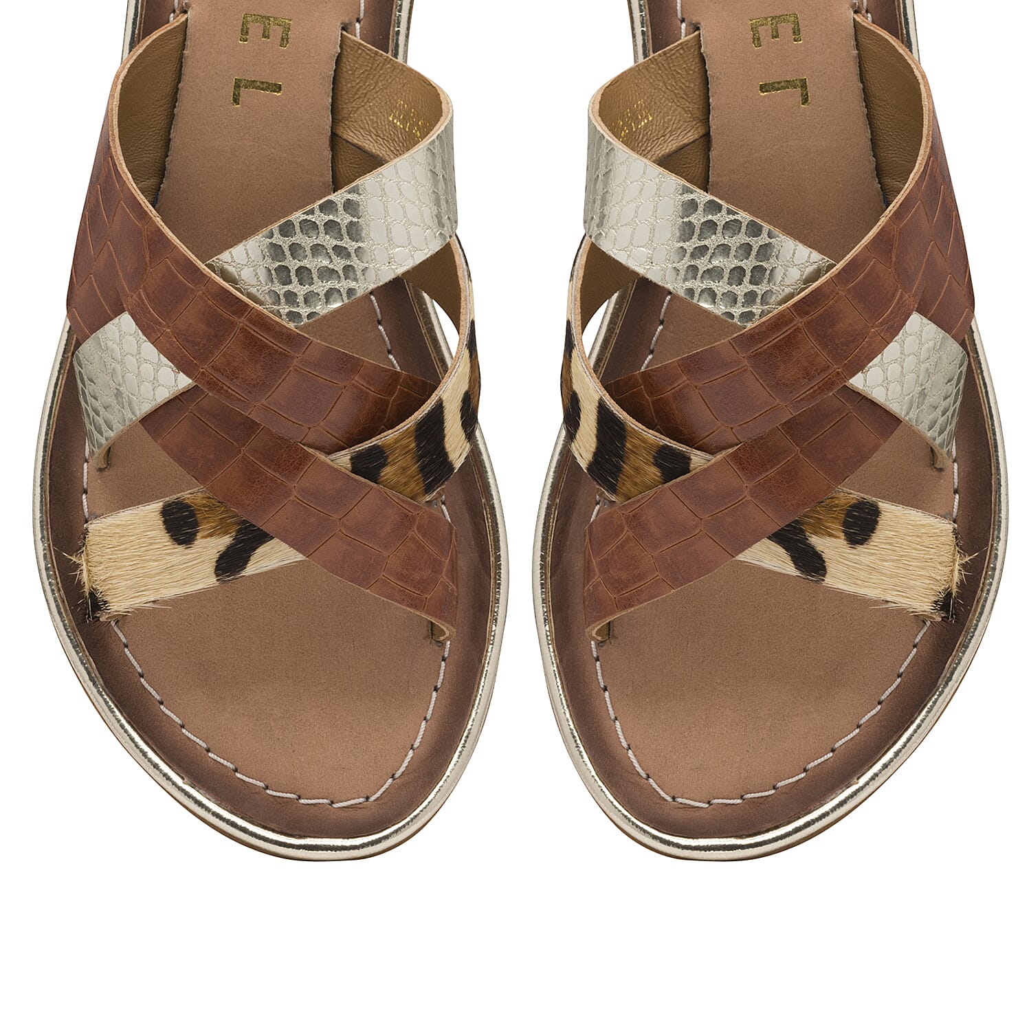 RAVEL Tan Heddon Leather Mule Sandals 6292074 3