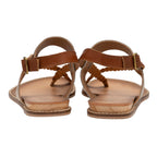 RAVEL Tan & Gold Croc-Print Luna Flat Sandals (Size 3)