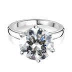 D'Joy The Ultimate Solitaire Moissanite Ring in Rhodium Overaly Sterling Silver 5.28 ct
