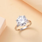 D'Joy The Ultimate Solitaire Moissanite Ring in Rhodium Overaly Sterling Silver 5.28 ct