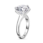 D'Joy The Ultimate Solitaire Moissanite Ring in Rhodium Overaly Sterling Silver 5.28 ct