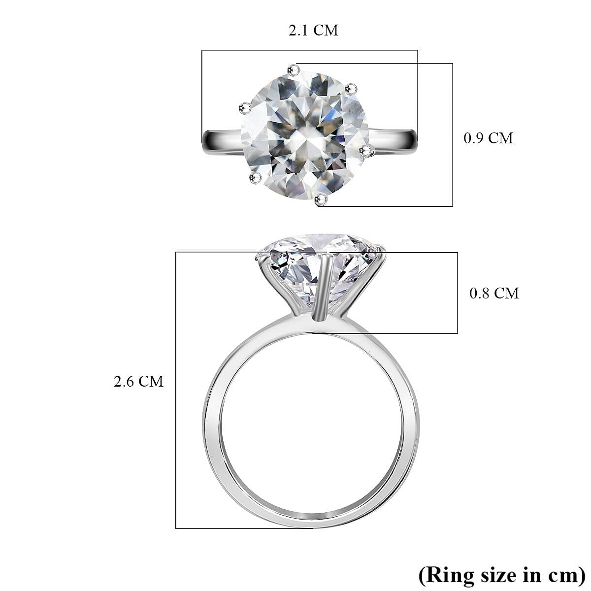 RED CARPET COLLECTION - The Ultimate 5 Ct Solitaire Moissanite Ring (120 Facets) in Platinum Overaly Sterling Silver 7924767 7