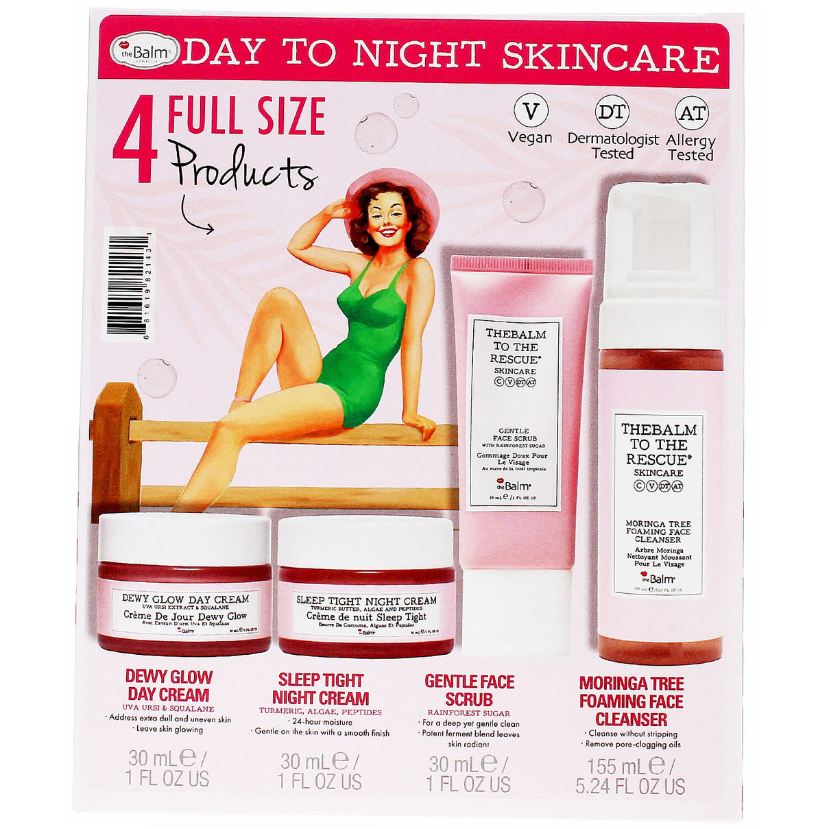Thebalm Rescue Day To Night Skincare 4Pc Set Includes: Face Cream, Face Scrub, Face Wash Foam 8531993 0