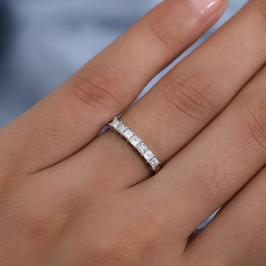 RHAPSODY 950 Platinum IGI CERTIFIED Diamond (Sqr) (E-F- VS) Ring 0.50 Ct.