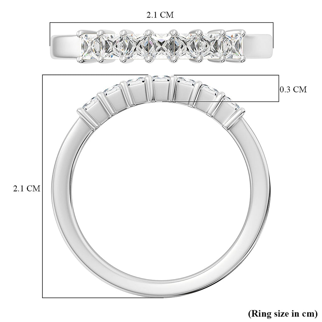 RHAPSODY 950 Platinum IGI CERTIFIED Diamond (Sqr) (E-F- VS) Ring 0.50 Ct.