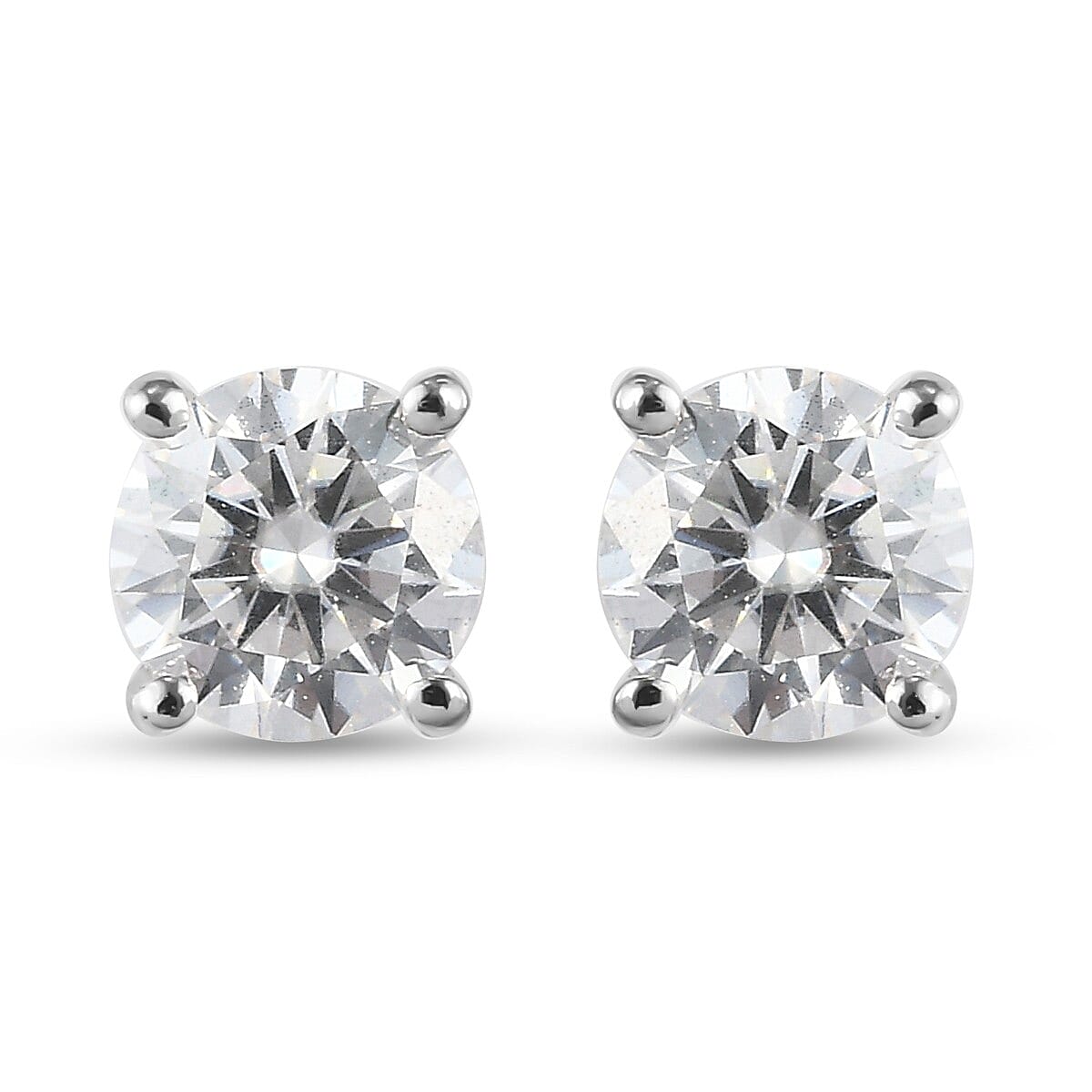 RHAPSODY 0.820ct Moissanite Solitaire Stud Earrings in 950 Platinum 3779300 0