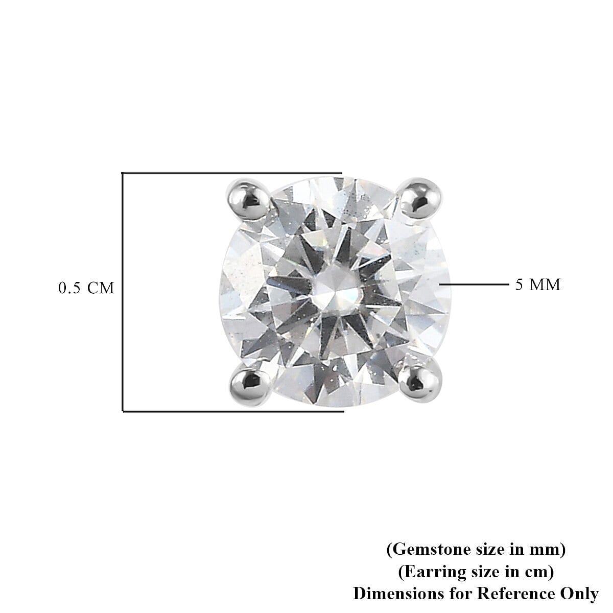 RHAPSODY 0.820ct Moissanite Solitaire Stud Earrings in 950 Platinum 3779300 5