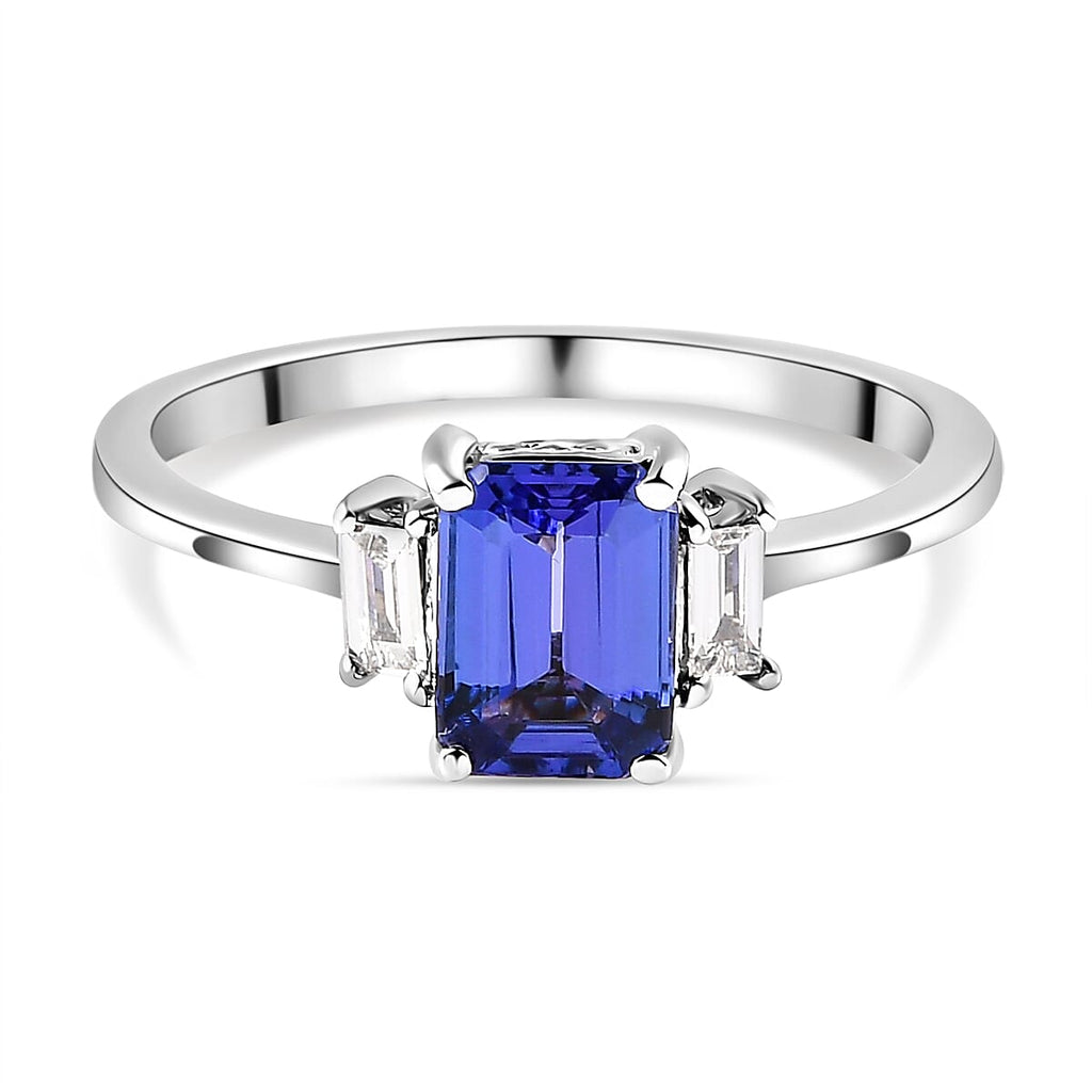 RHAPSODY 950 Platinum AAAA Tanzanite and Diamond (VS-E-F) Ring 1.29 Ct