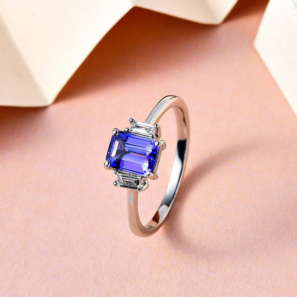 RHAPSODY 1.10 Ct AAAA Tanzanite and Diamond Solitaire Ring in 950 Platinum VS EF 6919103 2