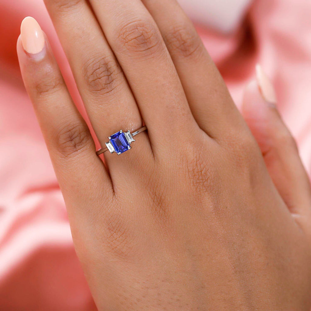 RHAPSODY 950 Platinum AAAA Tanzanite and Diamond (VS-E-F) Ring 1.29 Ct