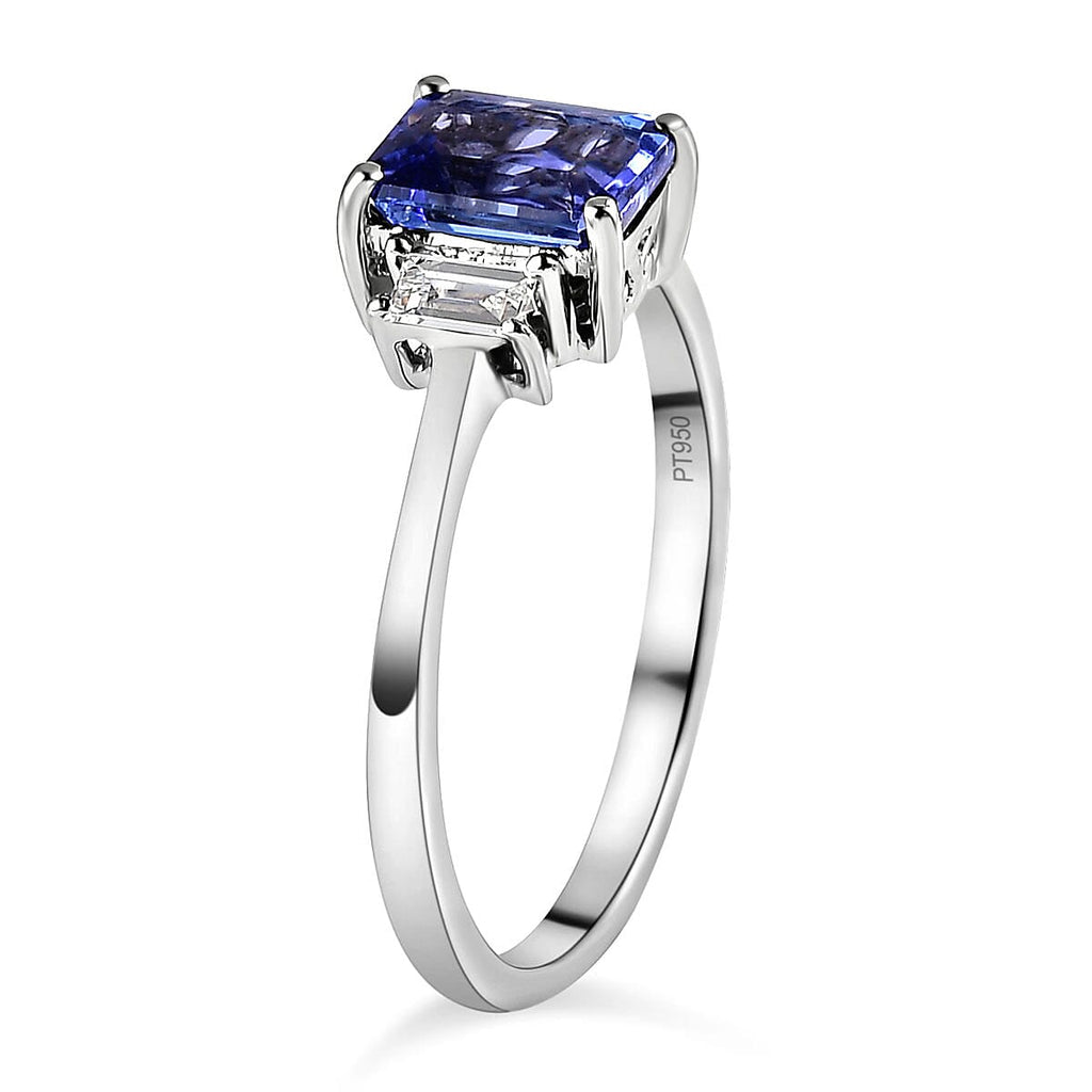 RHAPSODY 950 Platinum AAAA Tanzanite and Diamond (VS-E-F) Ring 1.29 Ct