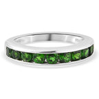 RHAPSODY 950 Platinum AAAA Chrome Diopside (Rnd) Half Eternity Band Ring 1.15 Ct, Platinum Wt 5.19 Gms
