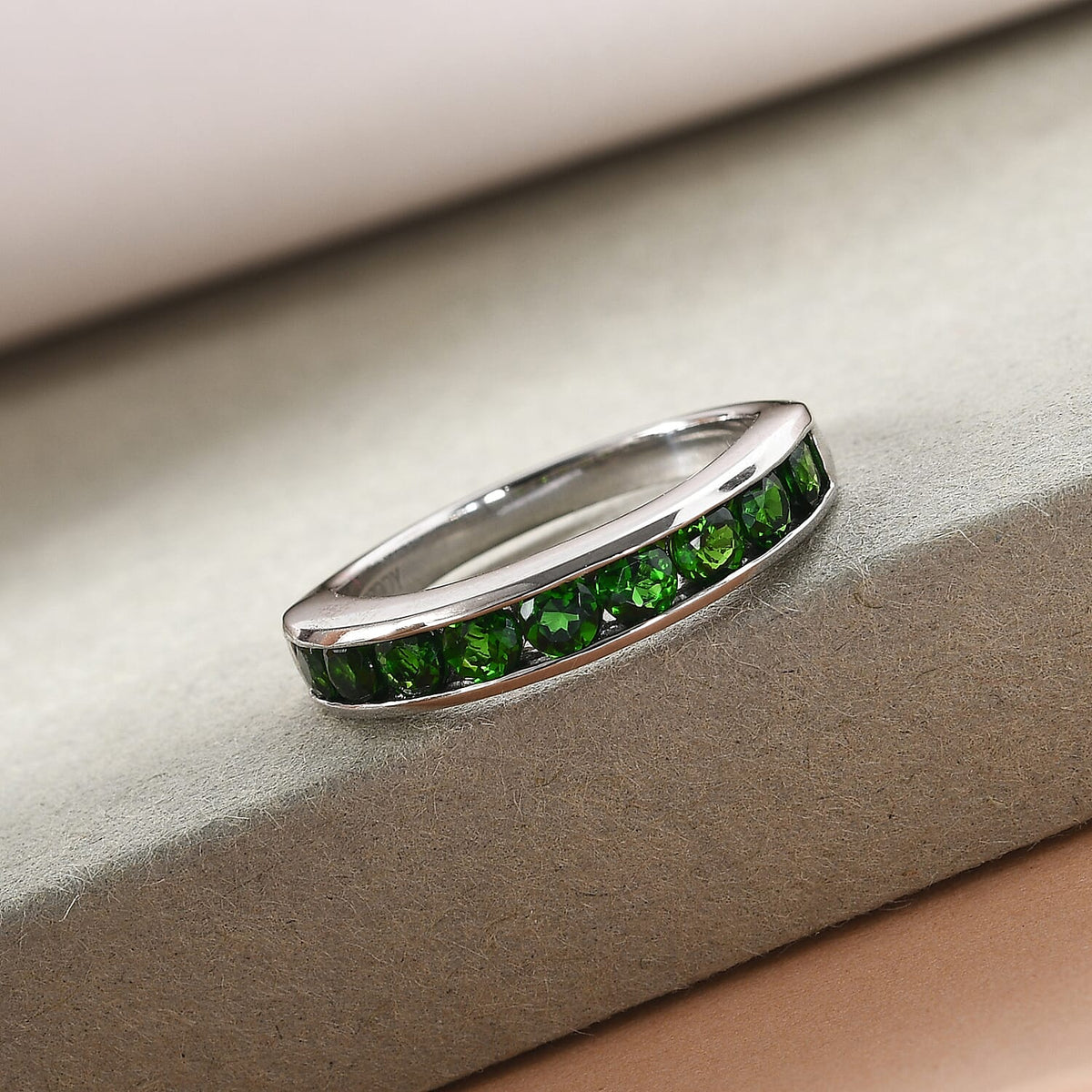 RHAPSODY 1.15 Ct  Diopside Half Eternity Band Ring in 950 Platinum 5 Grams 3477535 2