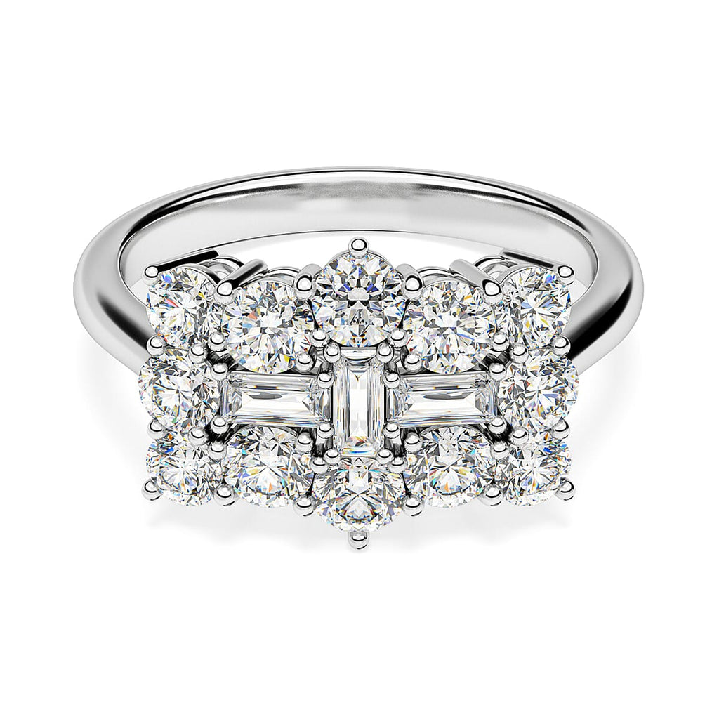 RHAPSODY - 950 Platinum IGI Certified (VS-E-F) Natural White Diamond Boat Ring 2.00 Ct.