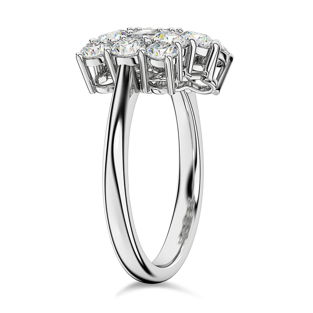 RHAPSODY - 950 Platinum IGI Certified (VS-E-F) Natural White Diamond Boat Ring 2.00 Ct.