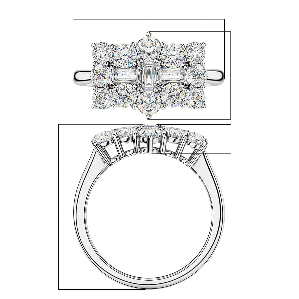 RHAPSODY - 950 Platinum IGI Certified (VS-E-F) Natural White Diamond Boat Ring 2.00 Ct.