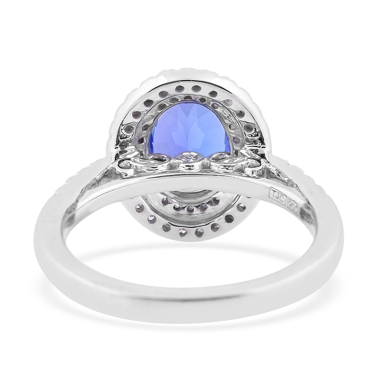 RHAPSODY 2.10 Ct. AAAA Tanzanite and White Diamond Ring in 950 Platinum VS E-F 3750456 3