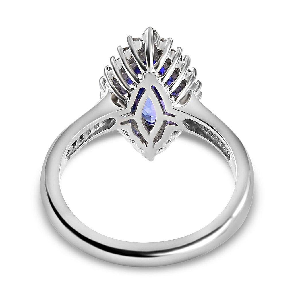 RHAPSODY 950 Platinum AAAA Tanzanite and Diamond (VS-E-F) Ring 2.37 Ct, Platinum Wt. 6.50 Gms Size T (Resize to Q,R,S,U,V,W)