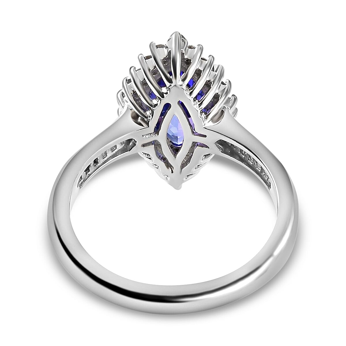 RHAPSODY 2.364 Ct. Very Rare Marquise Cut Tanzanite and White Diamond Halo Ring in 950 Platinum 3847650 4