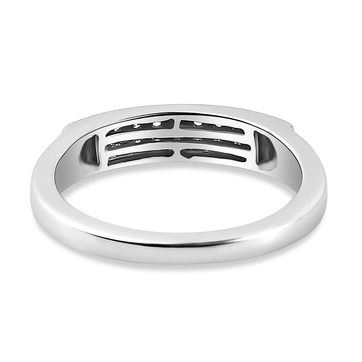 RHAPSODY 950 Platinum IGI Certified Diamond (VS-E-F) Double Row Half Eternity Wedding Band Ring 0.15 Ct, Platinum Wt. 5.68 Gms 7442824 5