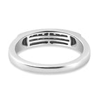 RHAPSODY 950 Platinum IGI Certified Diamond (VS-E-F) Double Row Half Eternity Ring 0.15 Ct, Platinum Wt. 5.68 Gms