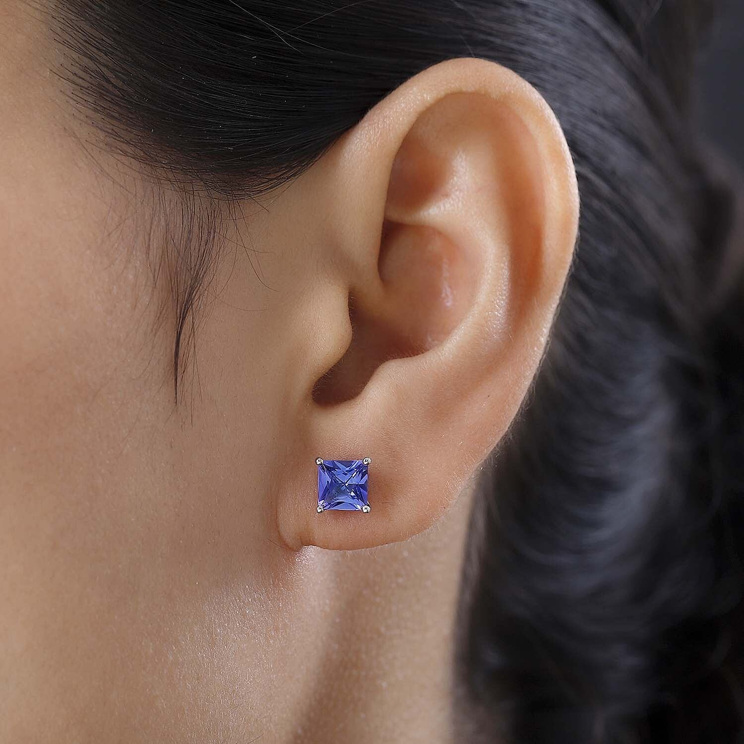RHAPSODY 2.42 Ct. AAAA Tanzanite Solitaire Earrings in 950 Platinum 8963225 3