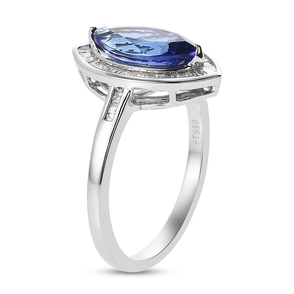 RHAPSODY 950 Platinum AAAA Tanzanite (1.85 Ct) and Diamond (VS-E-F) Ring 2.29 Ct.