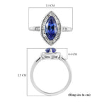 RHAPSODY 950 Platinum AAAA Tanzanite (1.85 Ct) and Diamond (VS-E-F) Ring 2.29 Ct.