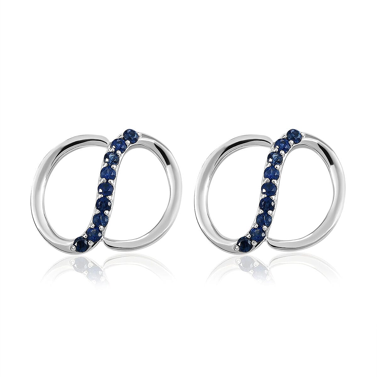 RHAPSODY 950 Platinum AAAA Blue Ceylon Sapphire Earrings with Screw Back 8727202 0
