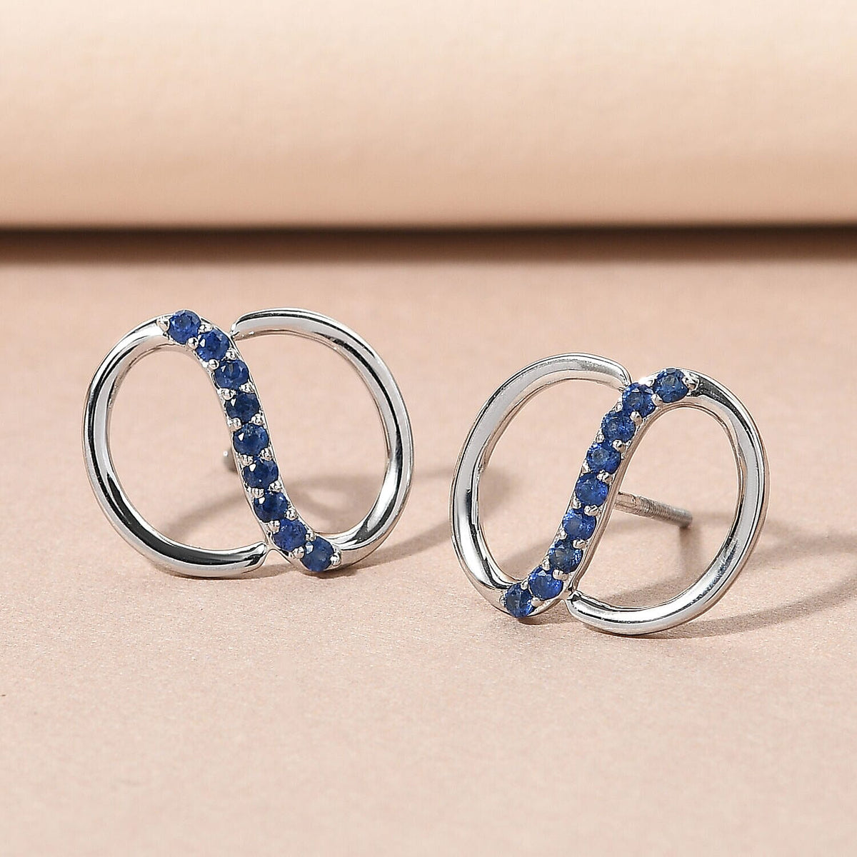 RHAPSODY 950 Platinum AAAA Blue Ceylon Sapphire Earrings with Screw Back 8727202 2