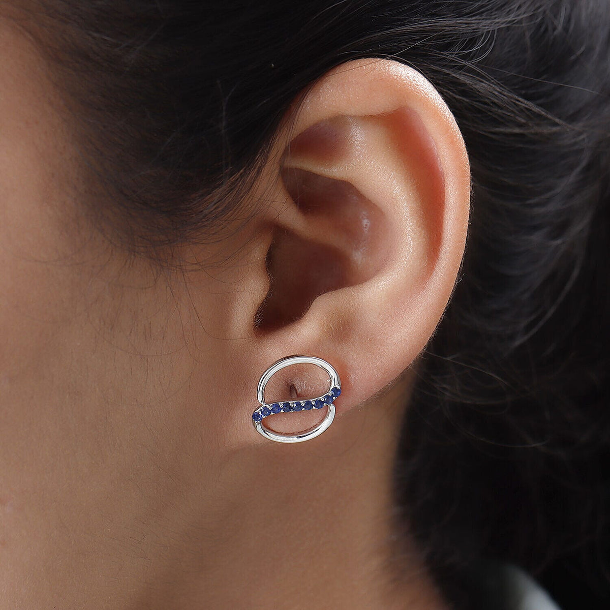 RHAPSODY 950 Platinum AAAA Blue Ceylon Sapphire Earrings with Screw Back 8727202 3
