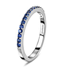 RHAPSODY 950 Platinum AAAA Ceylon Sapphire Half Eternity Ring
