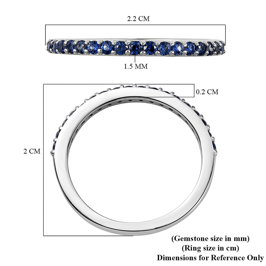 RHAPSODY 950 Platinum AAAA Ceylon Sapphire Half Eternity Ring