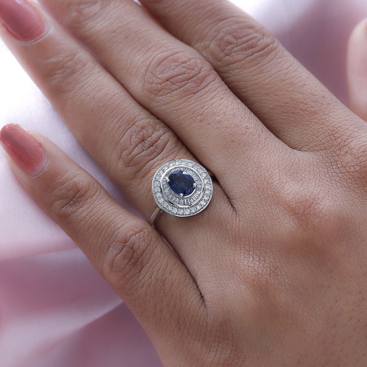 RHAPSODY 950 Platinum AAAA Colour Change Sapphire and Diamond (VS-E-F) Cluster Ring 1.21 Ct. 7168505 5