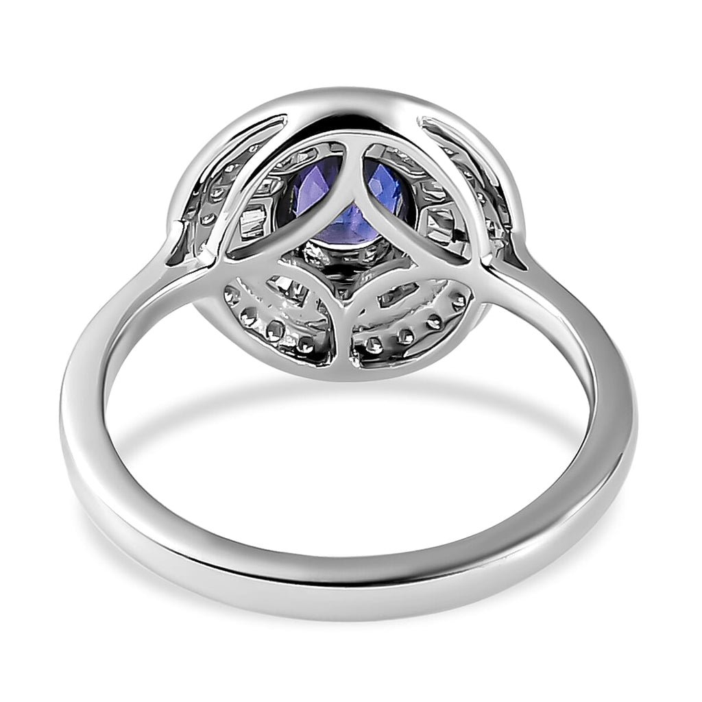 RHAPSODY 950 Platinum AAAA Colour Change Sapphire and Diamond (VS-E-F) Cluster Ring 1.21 Ct.