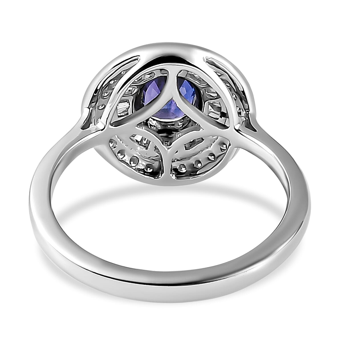 RHAPSODY 950 Platinum AAAA Colour Change Sapphire and Diamond (VS-E-F) Cluster Ring 1.21 Ct. 7168505 9