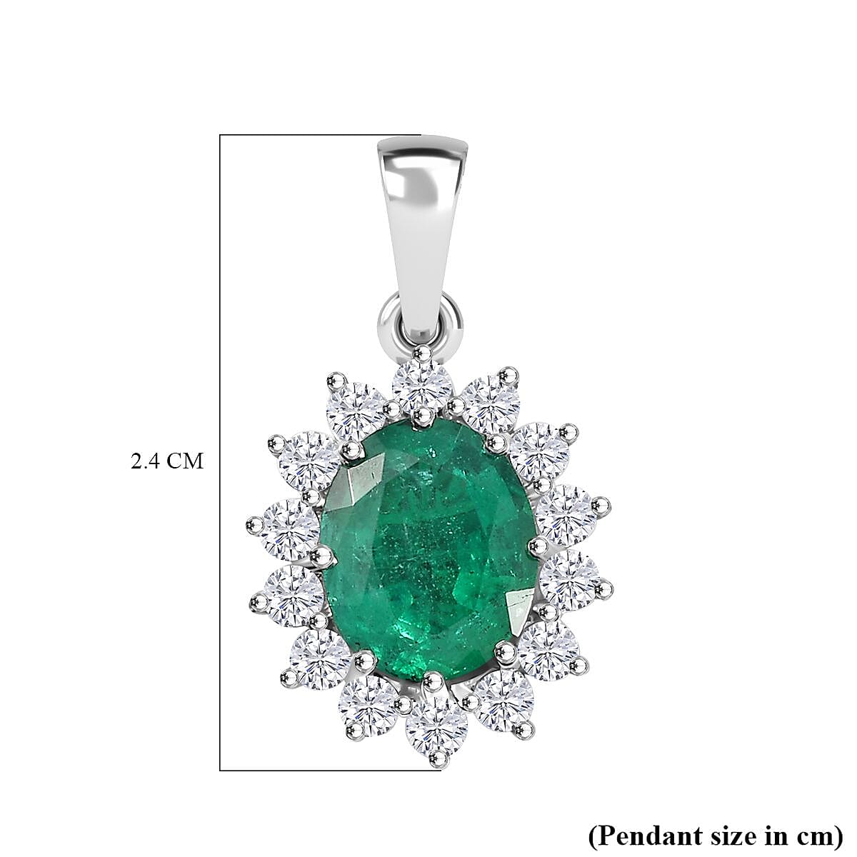 RHAPSODY AAAA Gemfeilds Zambian Emerald and White Diamond VS-EF Pendant in 950 Platinum 7863218 12