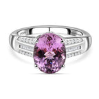 RHAPSODY 950 Platinum AAAA Kunzite and Diamond (VS-E-F) Ring 3.52 Ct, Platinum Wt. 6.45 Gms