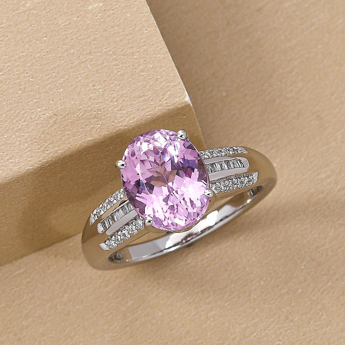RHAPSODY 950 Platinum AAAA Kunzite and Diamond (VS/E-F) Ring 3.52 Ct 7126713 4