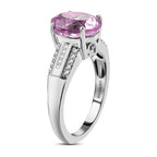 RHAPSODY 950 Platinum AAAA Kunzite and Diamond (VS-E-F) Ring 3.52 Ct, Platinum Wt. 6.45 Gms