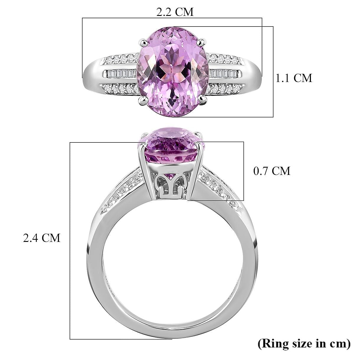 RHAPSODY 950 Platinum AAAA Kunzite and Diamond (VS/E-F) Ring 3.52 Ct 7126713 11