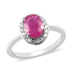 RHAPSODY 950 Platinum AAAA Natural Mozambique Ruby and Diamond (VS-E-F) Halo Ring 1.75 Ct Plt Wt 4.74 Gms