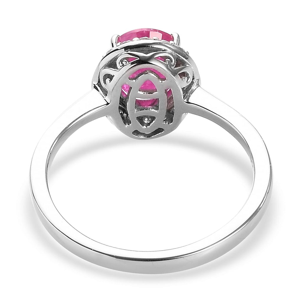 RHAPSODY 950 Platinum AAAA Natural Mozambique Ruby and Diamond (VS-E-F) Halo Ring 1.75 Ct Plt Wt 4.74 Gms