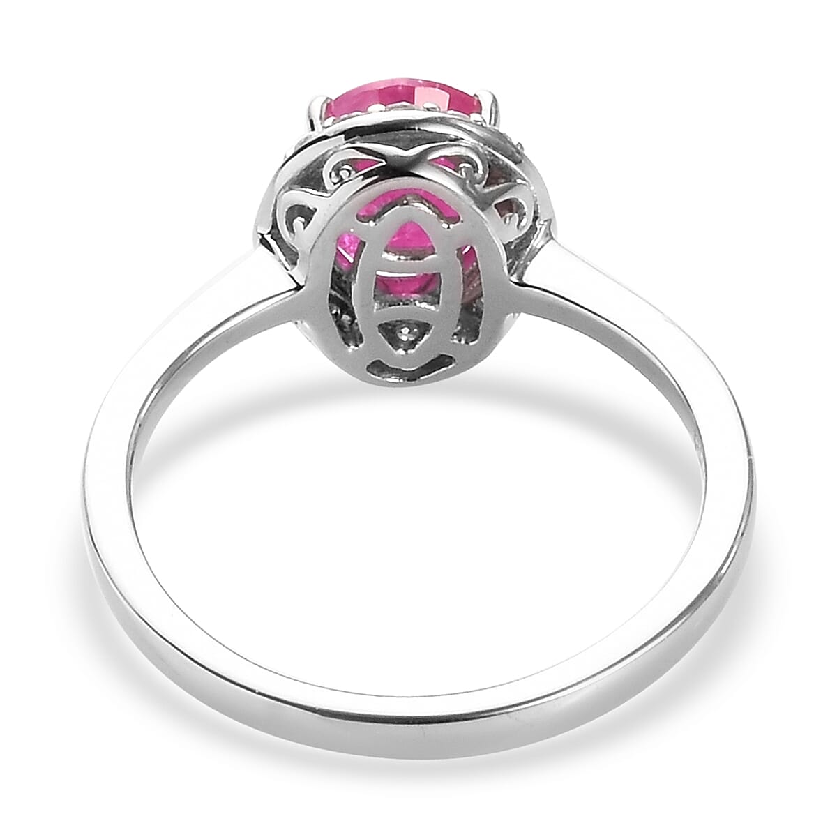 RHAPSODY 950 Platinum AAAA Natural Mozambique Ruby and Diamond (VS / E-F) Halo Wedding Band Ring 1.75 Ct. 3730322 5