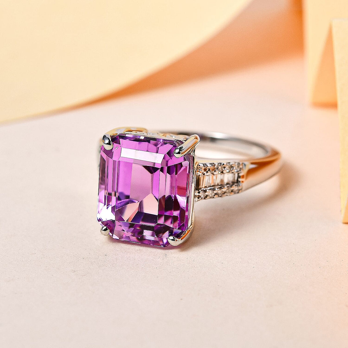 RHAPSODY 950 Platinum AAAA Patroke Kunzite and Diamond (VS - E-F) Ring 9.19 Ct, Platinum Wt. 5.71 Gms 7517934 4
